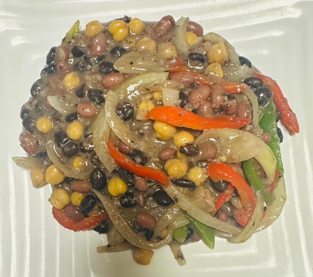 Three Bean Stew in Creamy Coconut Sauce (VG).