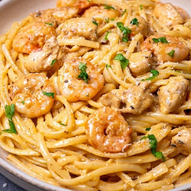 Curried Shrimp in Coconut Cream Sauce.